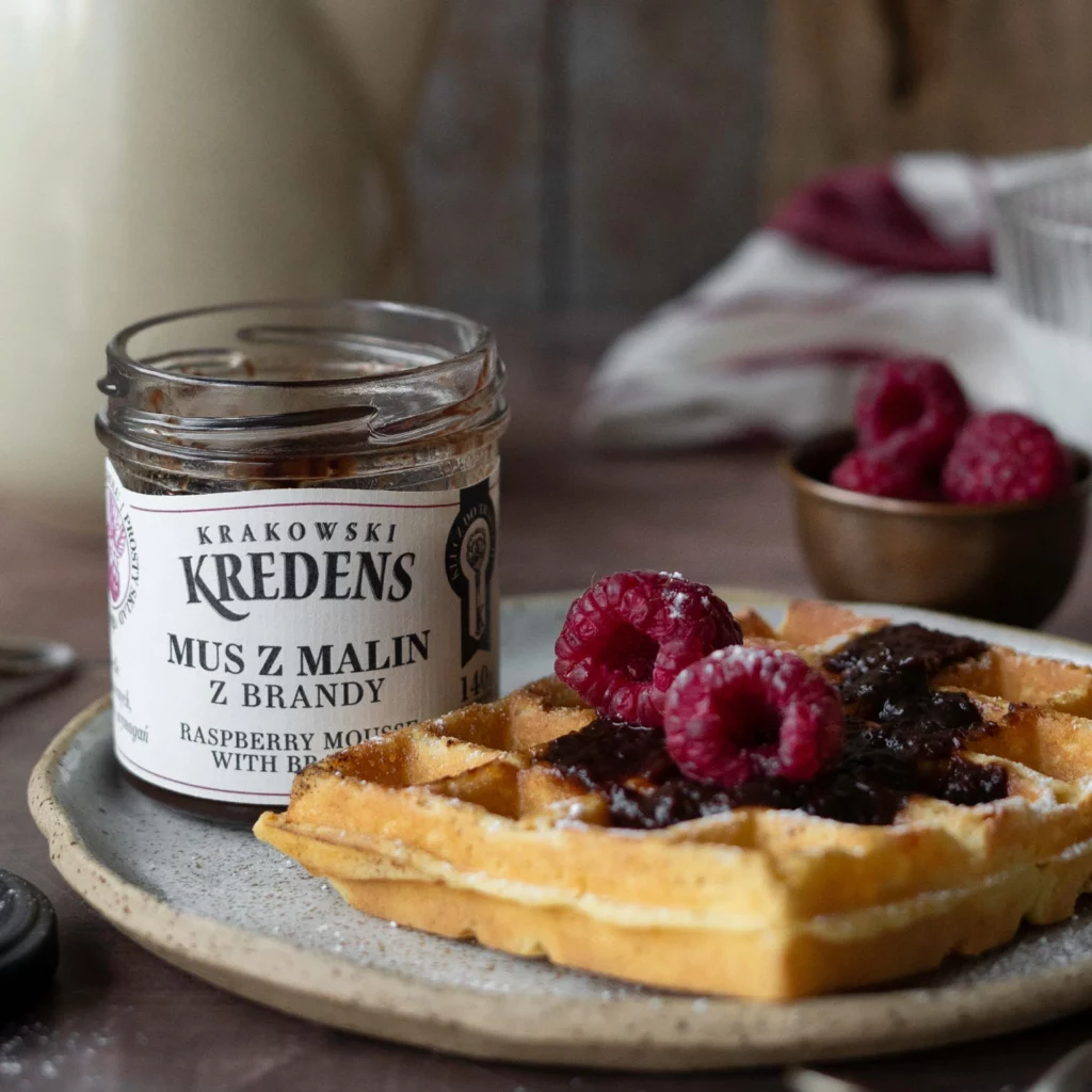 przetwory owocowe: mus z malin z brandy